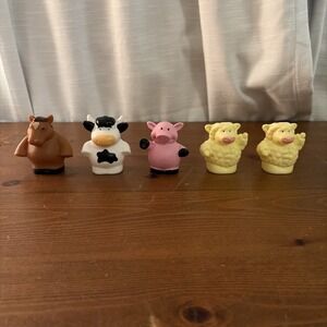 TOMY FARM ANIMALS‎  Lot~5 Figures~Cow~Sheep~Horse~Pig~For John Deere Set